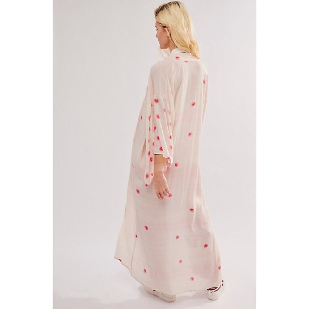 FREE PEOPLE Elegant Cream and Pink Women's Kimono